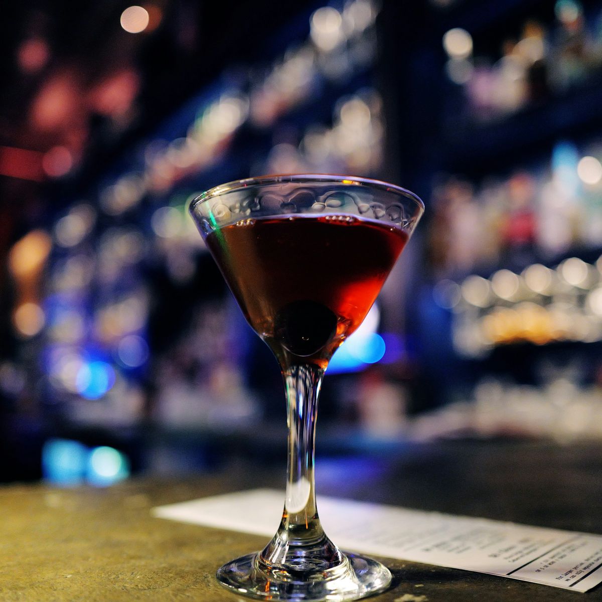 Black Manhattan cocktail